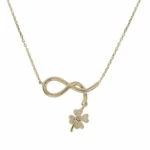 Gouden zirkonia klavertje vier hanger
