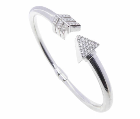 Zilveren zirkonia armband speer model