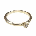 14 karaat gouden ring met diamant 14 karaat gouden ring met diamant