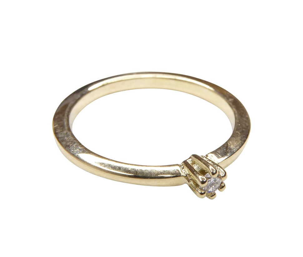 14 karaat gouden ring met diamant