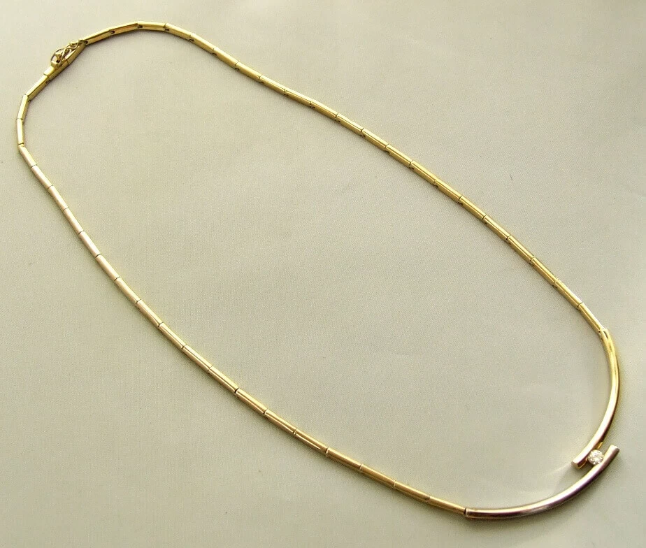 Bicolor gouden diamanten collier