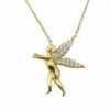 Bicolor gouden engel hanger met ketting