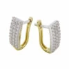 Bicolor gouden oorclips met zirkonia