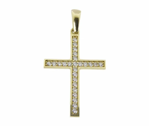 Christian gouden zirkonia kruis