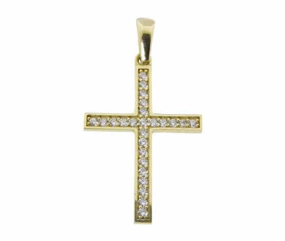 Christian gouden zirkonia kruis