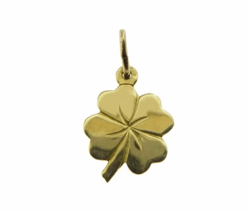 Geel gouden klavertje vier hanger