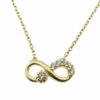 Gouden ketting en infinity zirkonia hanger