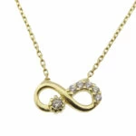 Gouden ketting en infinity zirkonia hanger 2 Gouden ketting en infinity zirkonia hanger