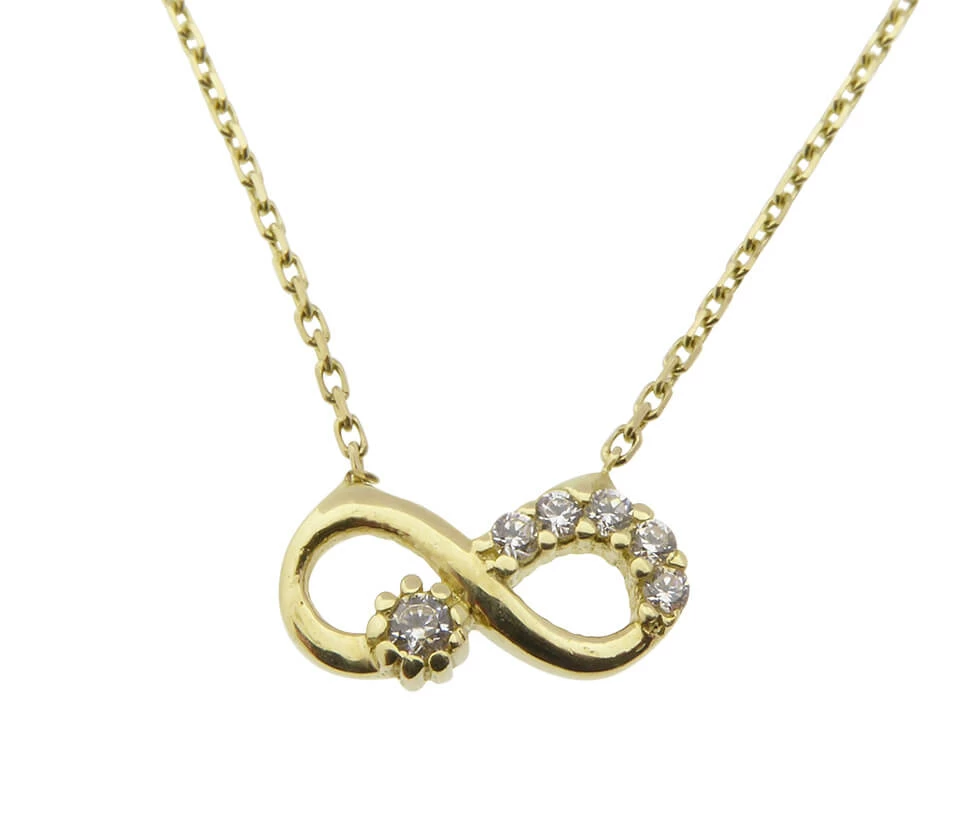 Gouden ketting en infinity zirkonia hanger