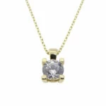 Gouden solitair hanger met zirkonia