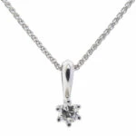 Wit gouden Christian hanger met diamant
