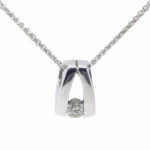 Wit Gouden Chaton Hanger Met Diamant