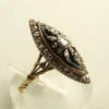 Zilver op gouden ring met roosdiamant