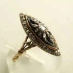 Zilver op gouden ring met roosdiamant