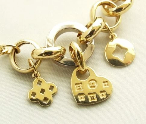 14 karaat gouden bedeltjes armband