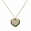 Geel gouden zirkonia hart hanger