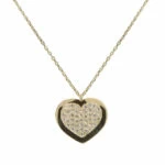 Geel gouden zirkonia hart hanger