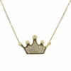 Gouden zirkonia kroon hanger