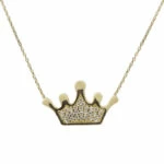 Gouden zirkonia kroon hanger Gouden zirkonia kroon hanger