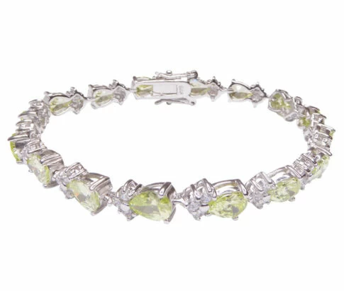 Zilveren armband met synthetische edelstenen
