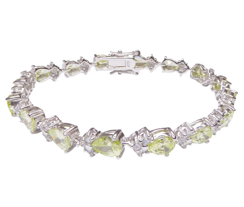 Zilveren armband met synthetische edelstenen