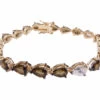 Zilveren geel double armband met synthetische rookkwarts