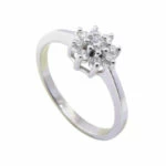 14 karaat wit gouden ring met briljanten