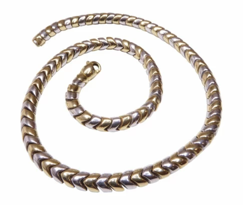 Gouden bicolor dames collier