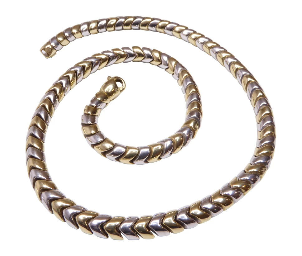 Gouden bicolor dames collier