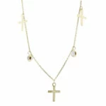 Geel gouden kruis hanger