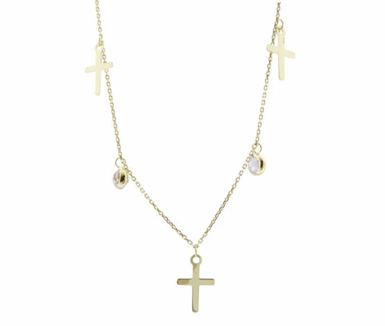 Geel gouden kruis hanger