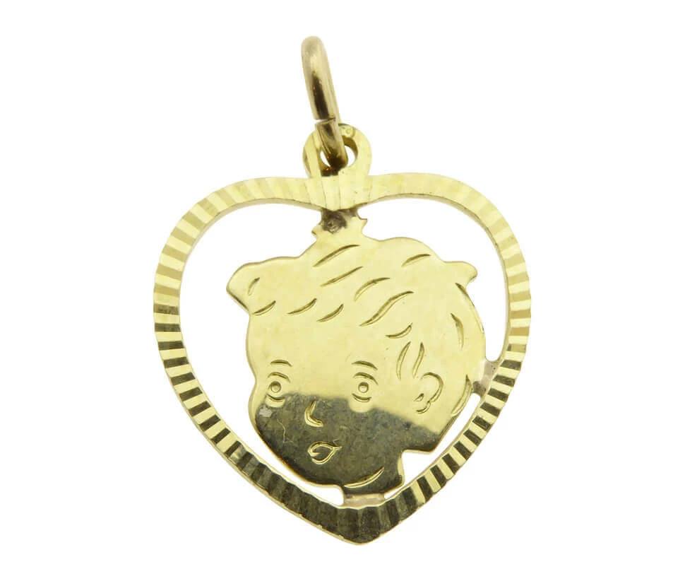 Gouden jongens hoofd hanger