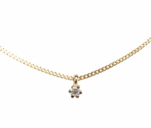 14 karaat gouden hanger met diamant