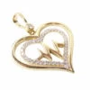 14 karaat gouden hartslag hanger met zirkonia