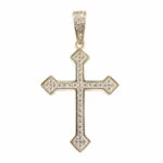 14 karaat gouden kruis met zirkonia