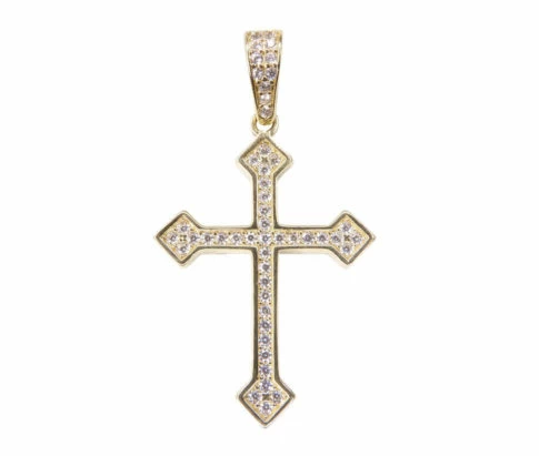 14 karaat gouden kruis met zirkonia