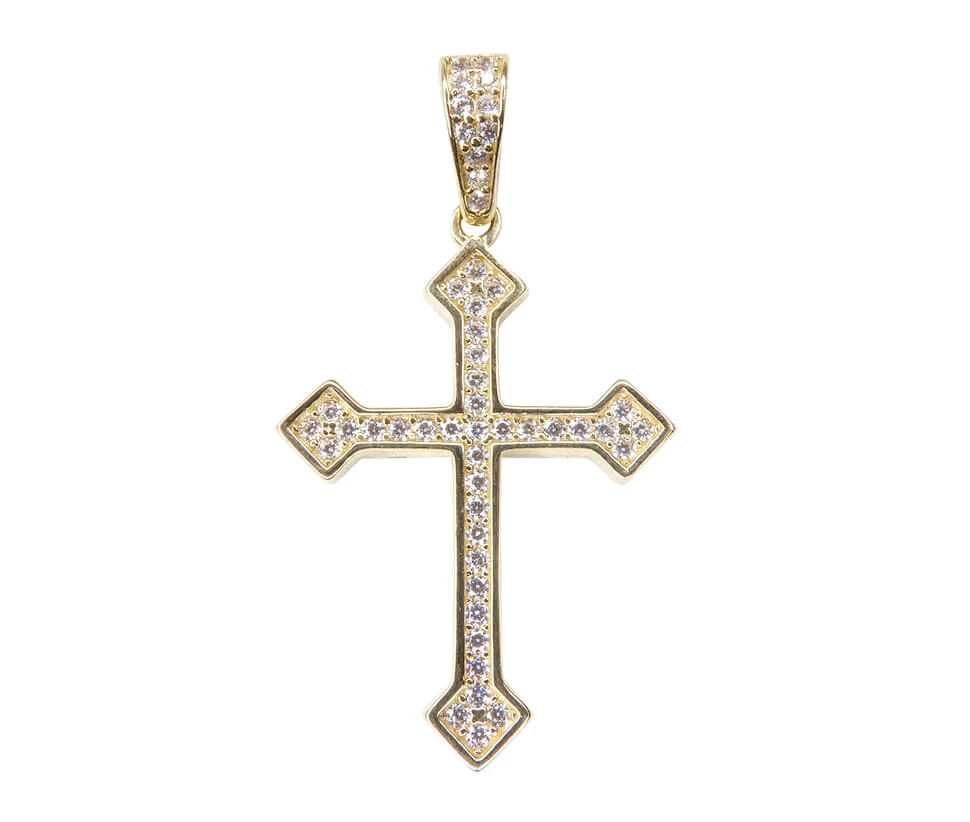 14 karaat gouden kruis met zirkonia