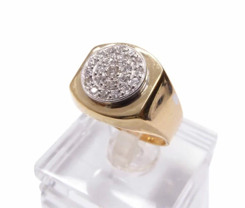 Bicolor gouden diamanten babyring