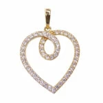 Bicolor gouden hart hanger met zirkonia