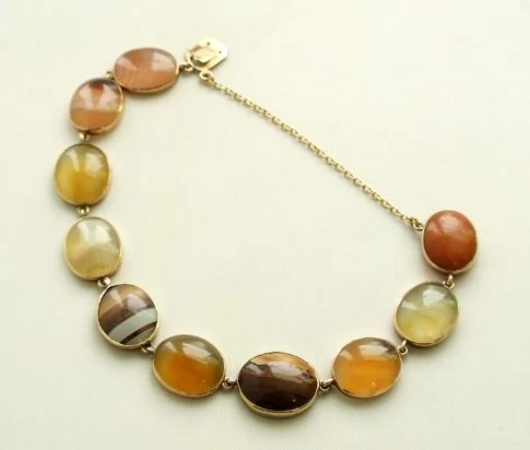 Geel gouden armband met agaat