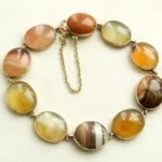 Geel gouden armband met agaat