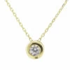 Geel gouden solitair hanger met zirkonia