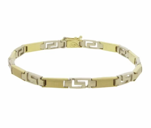 Gouden bicolor schakelarmband