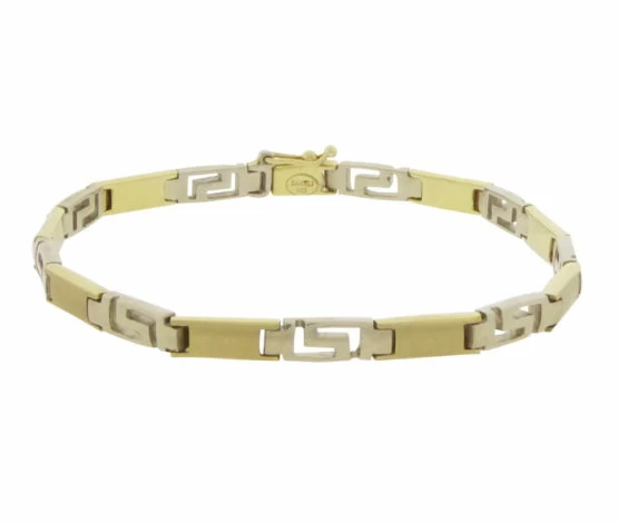 Gouden bicolor schakelarmband Gouden bicolor schakelarmband
