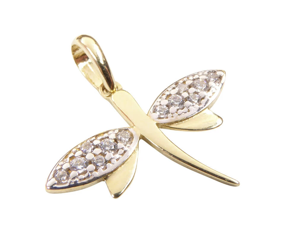 Gouden bicolor vlinder hanger