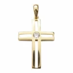 Gouden Kruis Met Solitaire Zirkonia 1