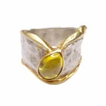 Zilveren double ring met citrien