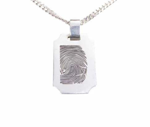 Zilveren fingerprint hanger