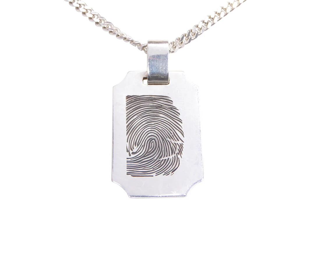 Zilveren fingerprint hanger