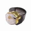 Zilveren parelmoer ring